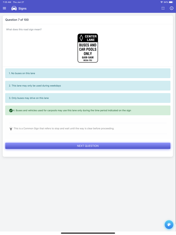 Colorado DMV Permit Test iPad screenshot