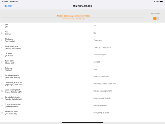 Learn Portuguese words with ST iPad screenshot 8 - Education app