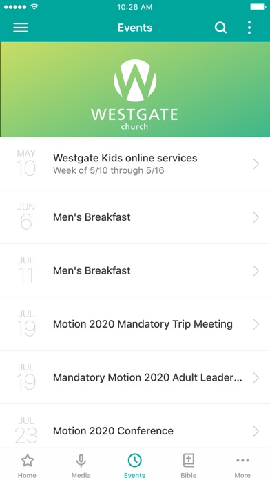 Westgate Church App Screenshot