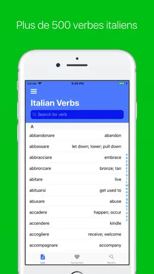Capture d'écran de Les Verbes Italiens sur iPhone 7