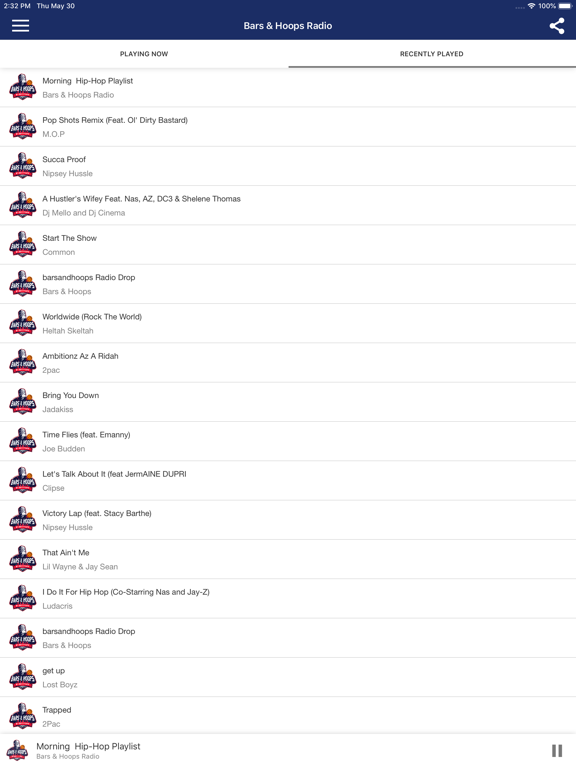 Bars & Hoops Radio iPad screenshot 2 - Music app