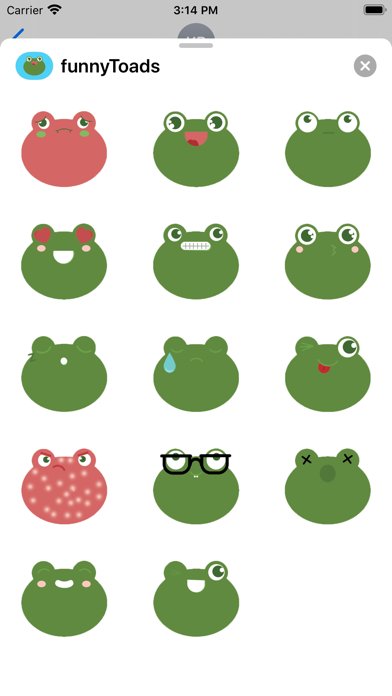 Fun toad stickers - frog emoji Screenshot 1 - AppWisp.com Fun toad stickers - frog emoji Screenshot 1 - AppWisp.com