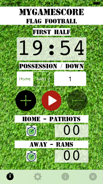 MyGameScore Flag Football Screenshot
