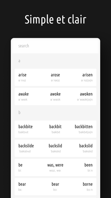 Screenshot #1 pour Simple Irregular Verbs