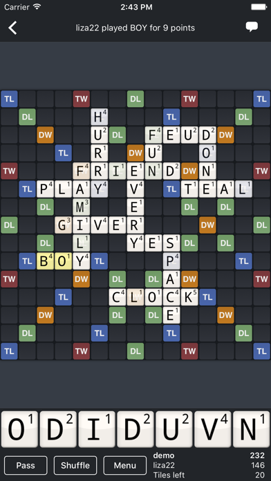 Wordfeud Screenshot