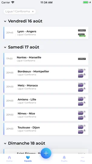 Capture d'écran de Programme Foot sur iPhone 5
