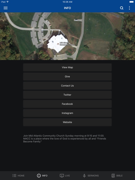 Mid Atlantic Community Church iPad screenshot 2 - Lifestyle app