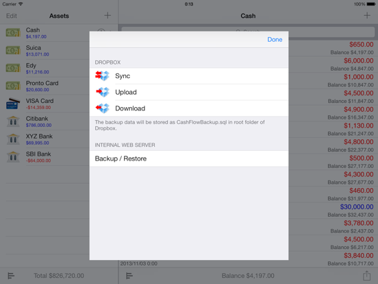 CashFlow iPad app afbeelding 5