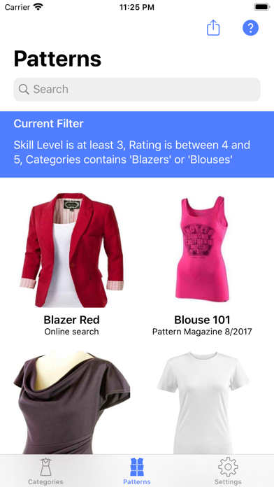 Sewing Patterns Screenshot