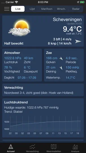 Screenshot von Zeeweer - Maritieme App auf dem iPhone 1