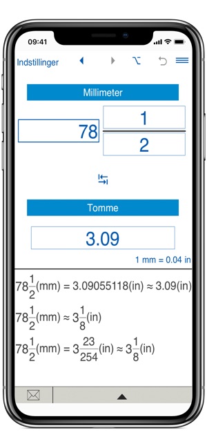 Tommer / Millimeter omregner i App Store
