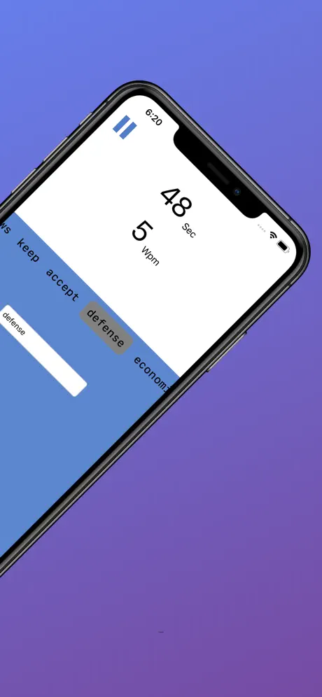 Typing Test game app: Keypad