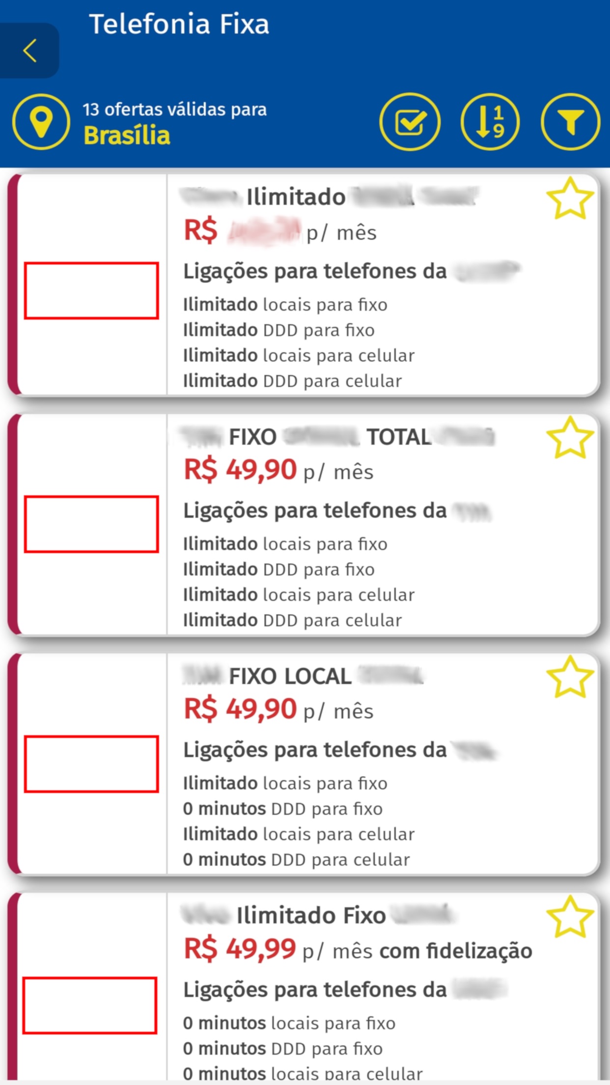 Screenshot do app Anatel Comparador Mobile