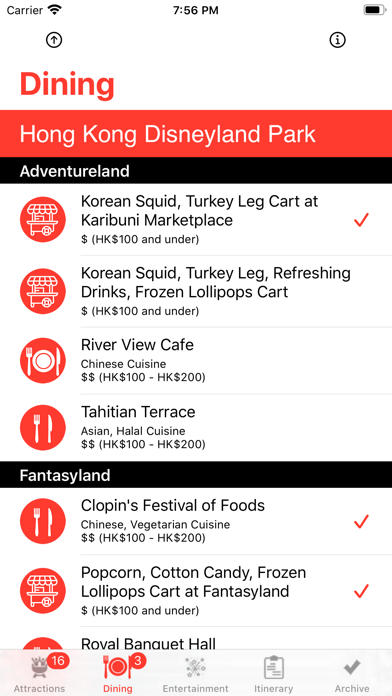 Screenshot #2 pour ThemePark Checklist: Hong Kong