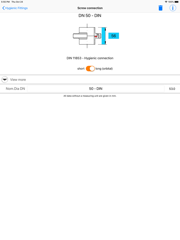 Hygienic Tube App DIN iPad screenshot 7 - Productivity app