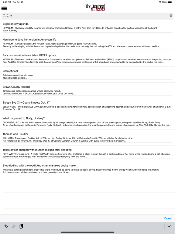 New Ulm Journal All Access iPad screenshot 7 - News app