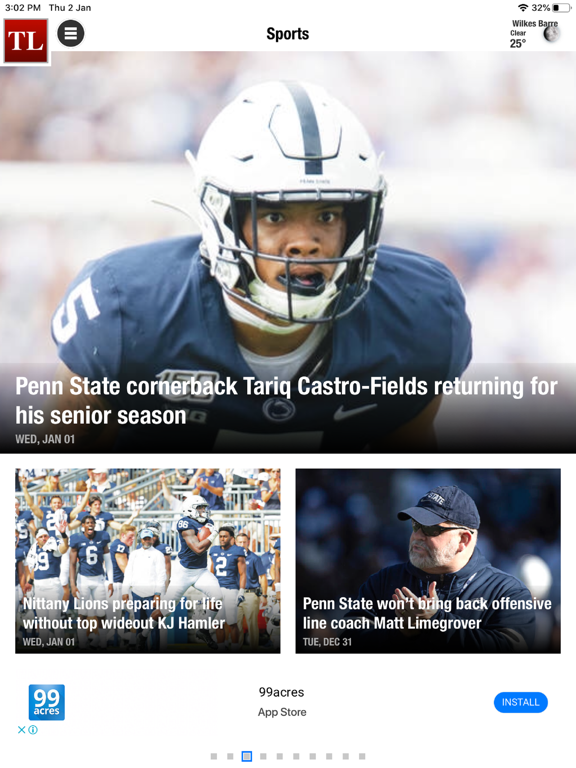 Times Leader Wilkes-Barre iPad screenshot 1 - News app