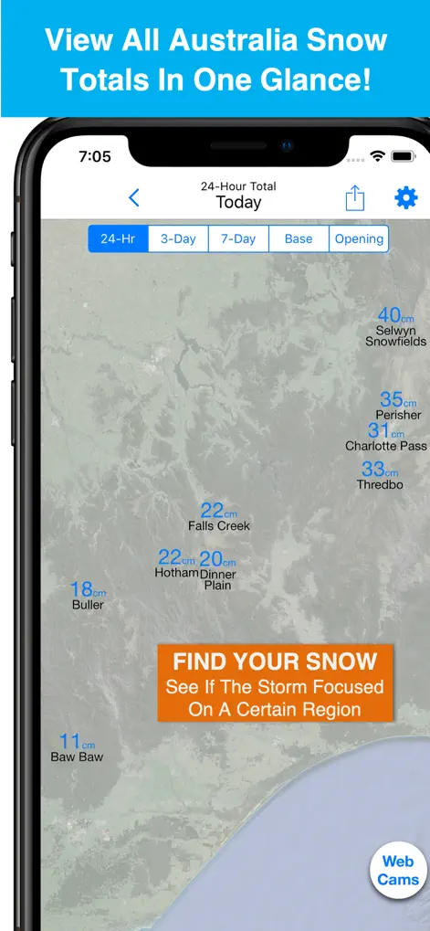 Australia Snow Map & Webcams - Weather App | MWM