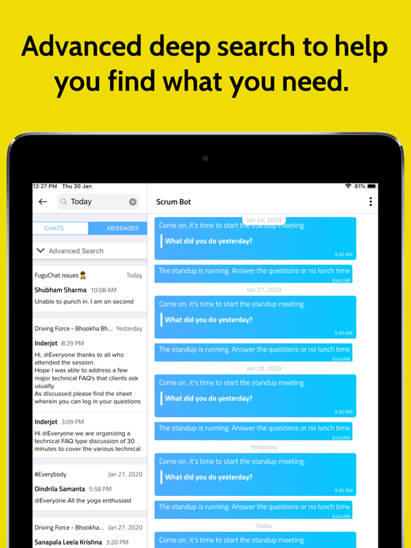 Fugu - Simple Work Chat iPad screenshot 4 - Business app