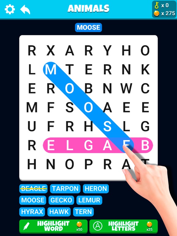 Word Search Infinite iPad screenshot 8 - Games app