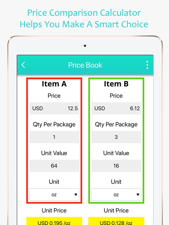 Price Book-Track Grocery Price iPad screenshot