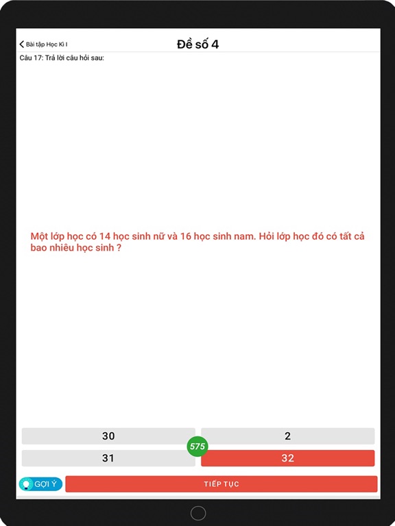 Toán Lớp 2 iPad screenshot