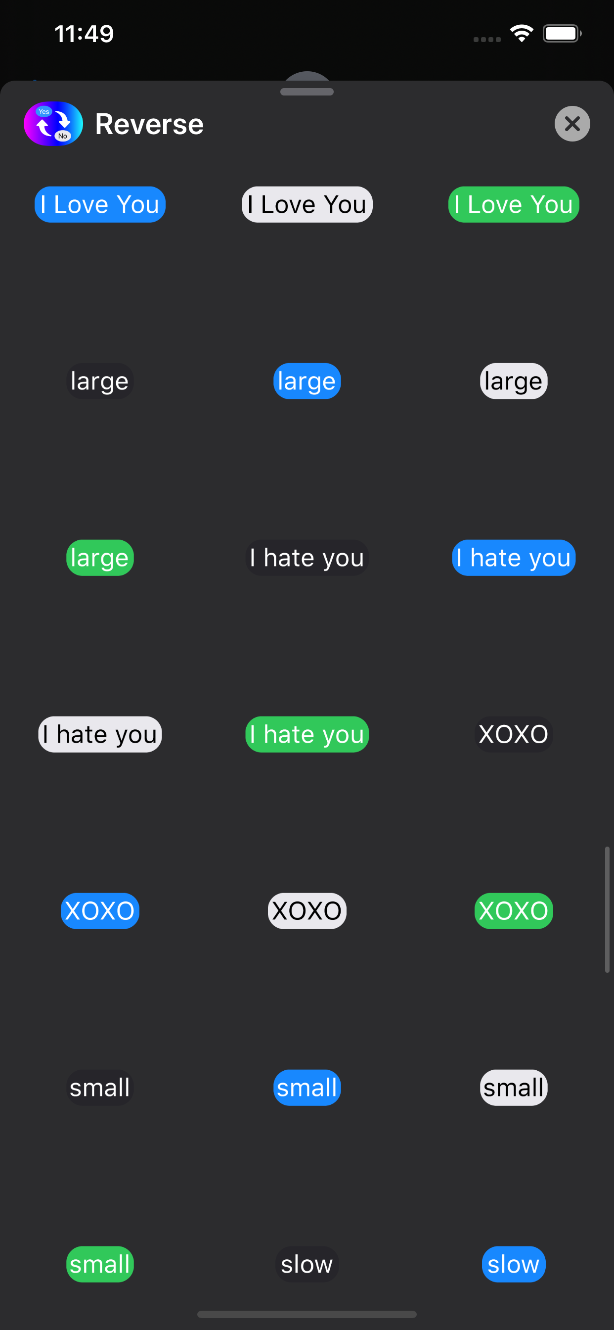 Yes No Reverse Stickers App screenshot 5