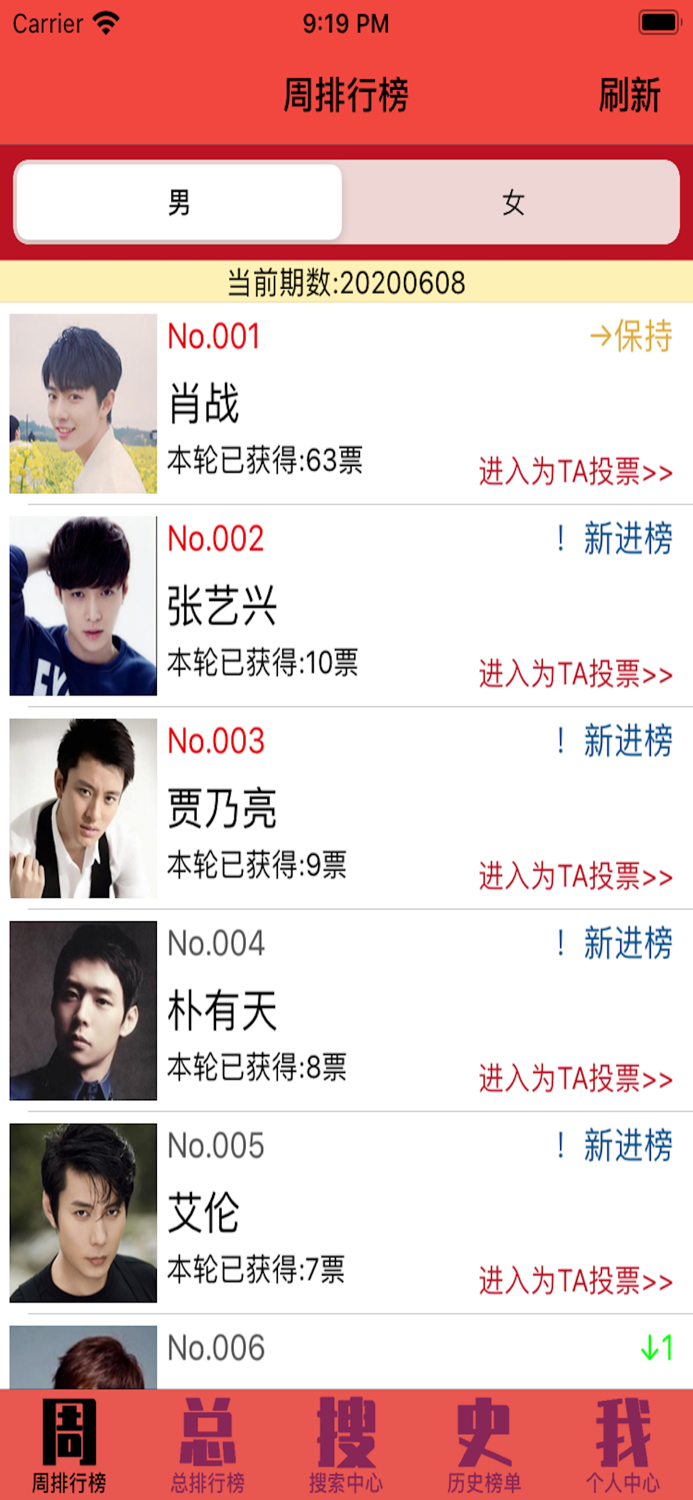 我爱豆明星榜-明星偶像实时人气排行