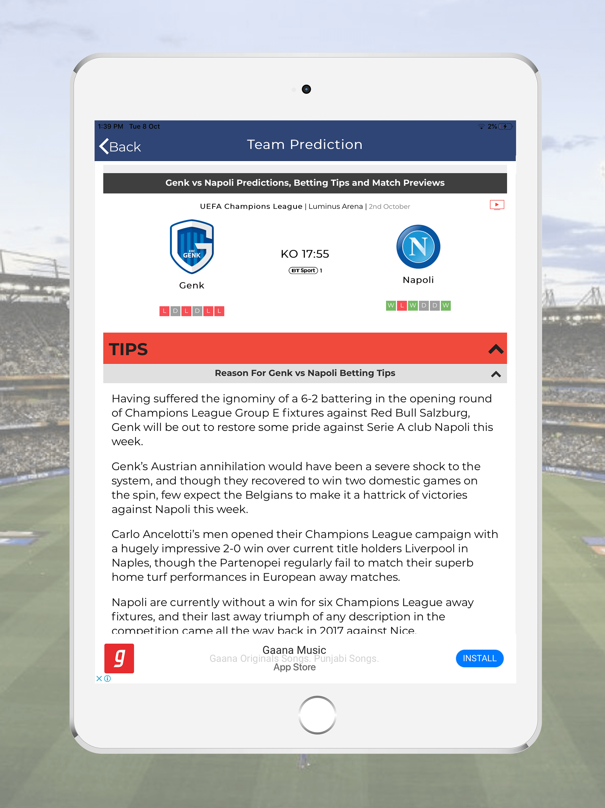 Prediction Hub - Live Score