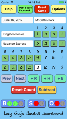 Lazy Guys Baseball Scoreboard screenshot 1