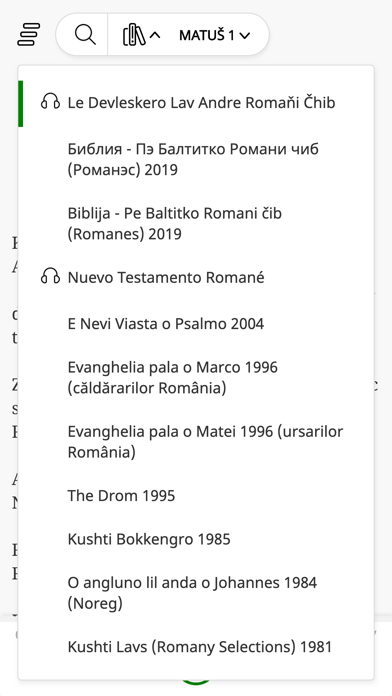 Romani Bibles Screenshot