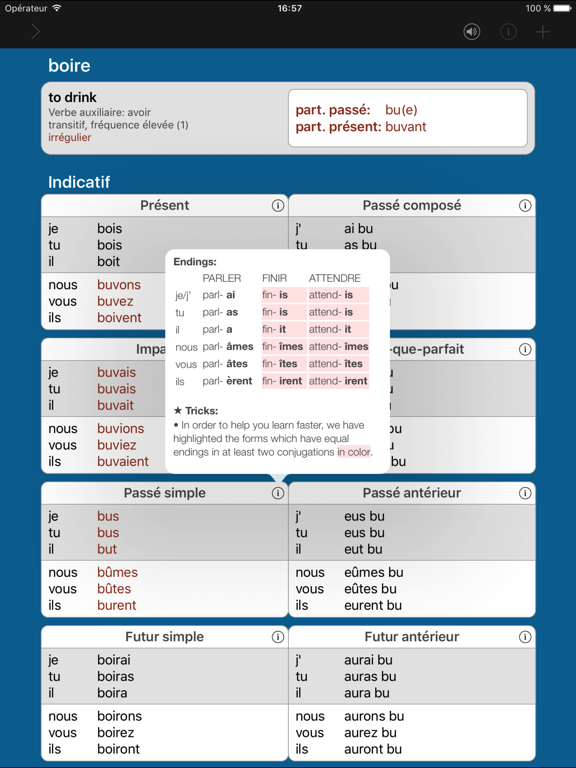 Screenshot #5 pour Français: Verbes & Conjugaison