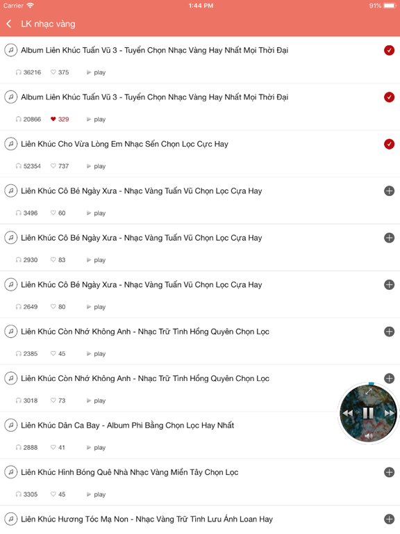LK Nhac vang - Nhac tru tinh iPad screenshot 4 - Music app