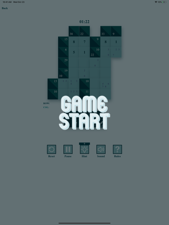 Kakuro Challenge iPad screenshot