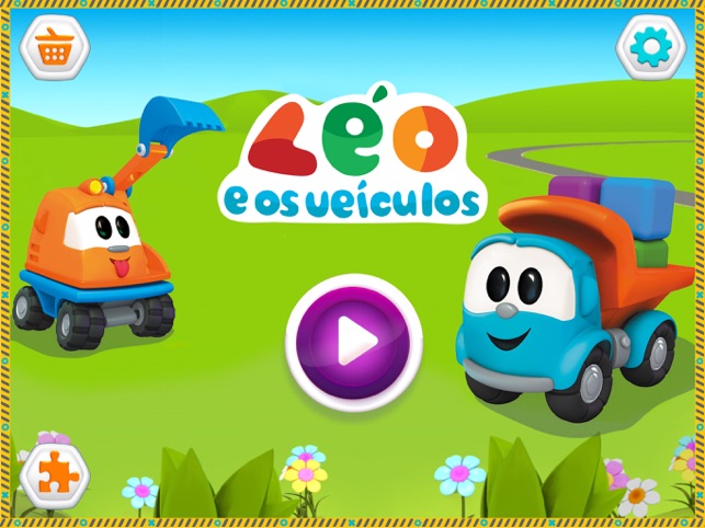 Léo o caminhão. As cores para crianças. Desenhos animados 