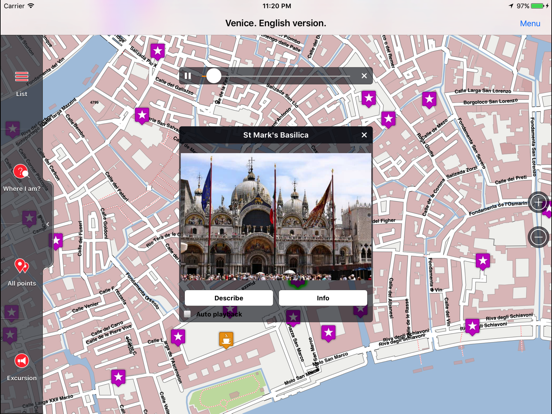 Venice offline audio guide iPad app afbeelding 1