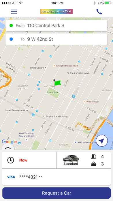 America Latina Taxi iPhone screenshot 3 - Travel app