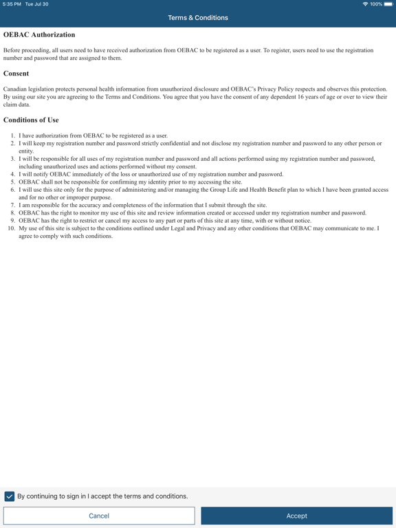 OEBAC Mobile iPad screenshot 5 - Medical app