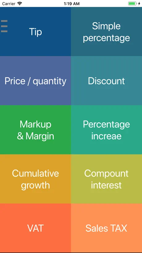Simple percentage calculator