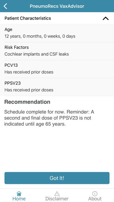 PneumoRecs VaxAdvisor screenshot 3