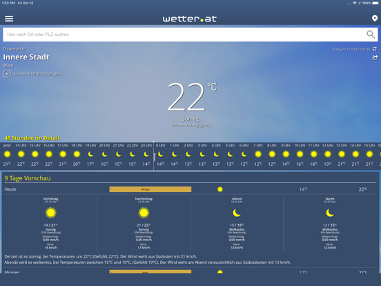 wetter.at PRO iPad app afbeelding 1