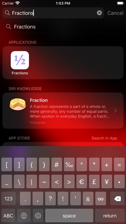 Fractions Keyboard