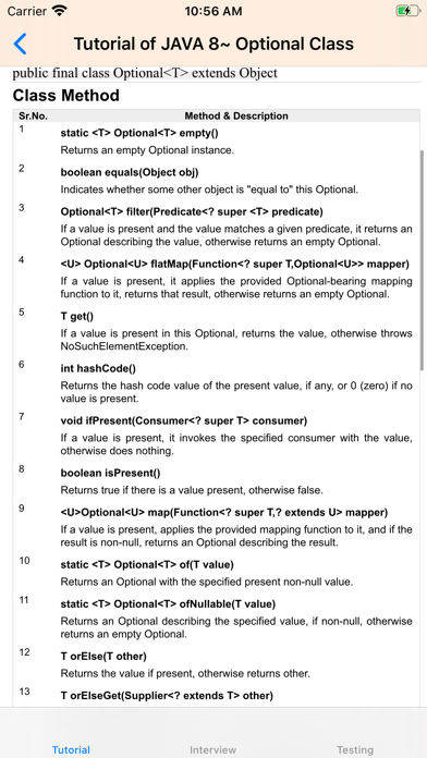 Tutorial of Java screenshot