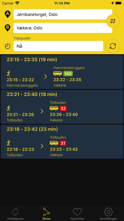 Sirkler - Rutetider i Norge