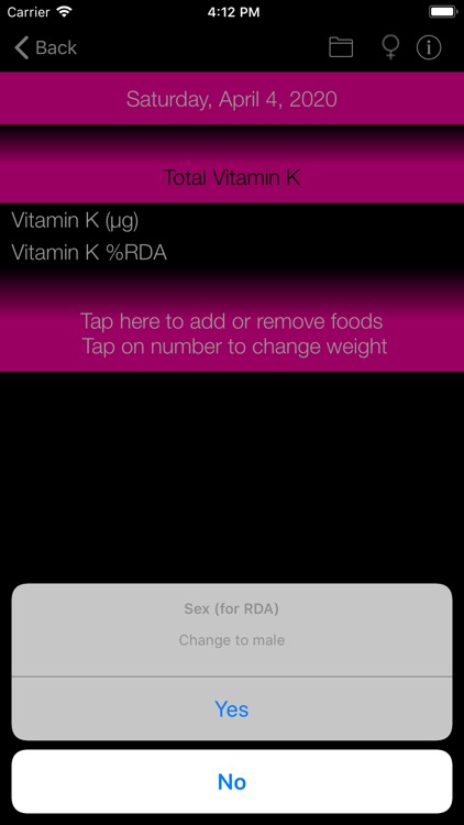 Vitamin K Counter & Tracker