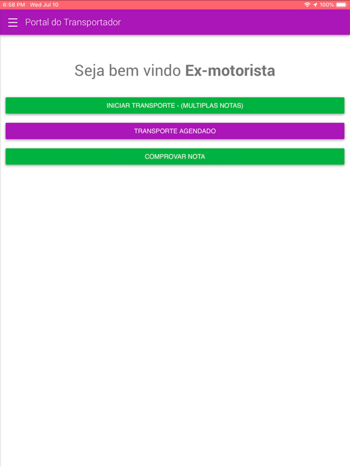 Portal do Transportador APP