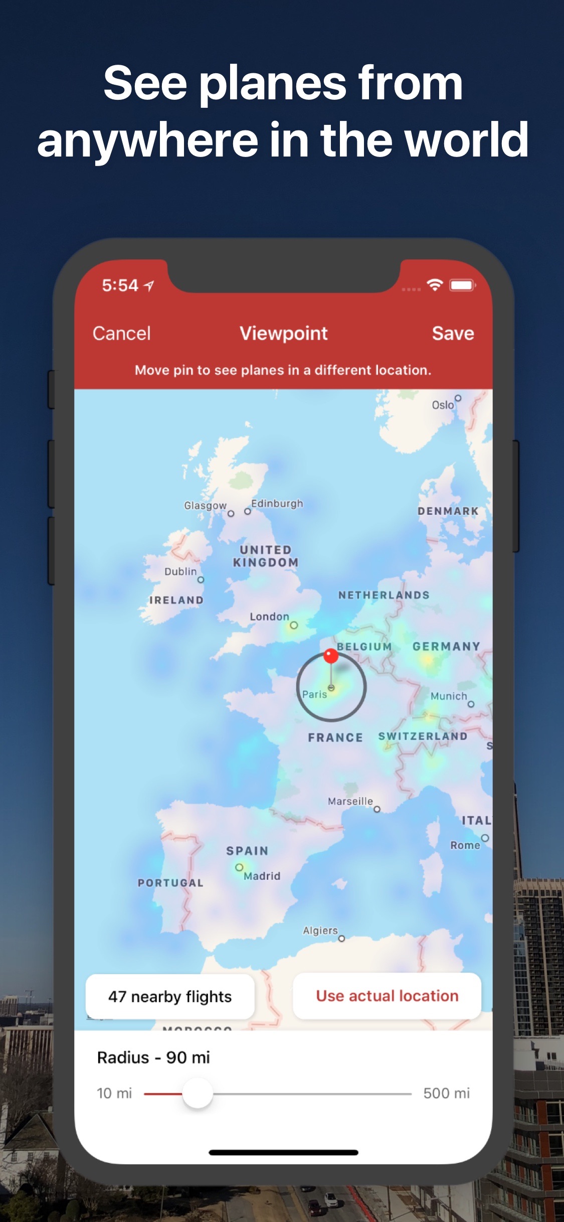 Screenshot do app AR Planes: Airplane Tracker
