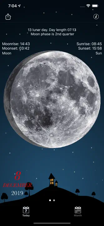 Sky and Moon phases calendarのスクリーンショット（1/3）