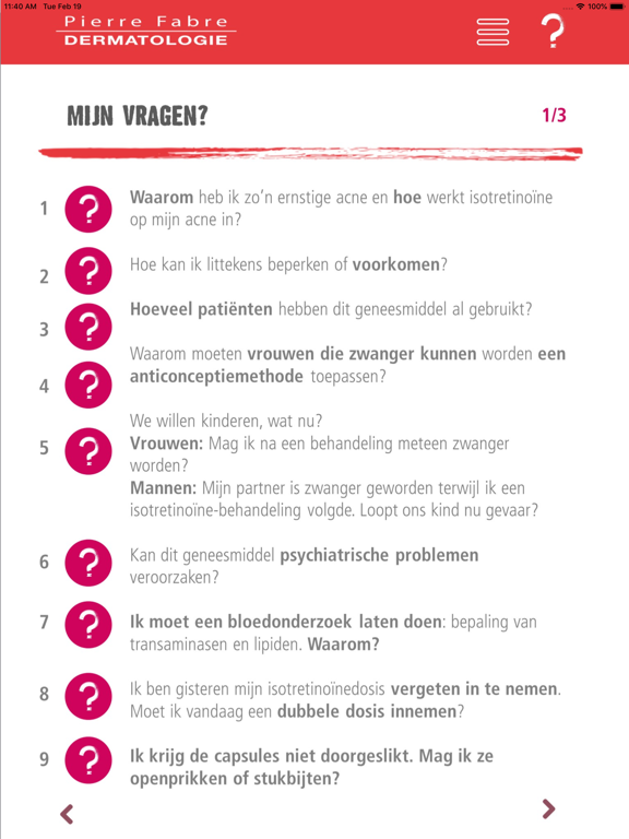 25 QUESTIONS ABOUT ACNE iPad screenshot