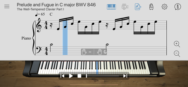 Captura de pantalla de piano visual